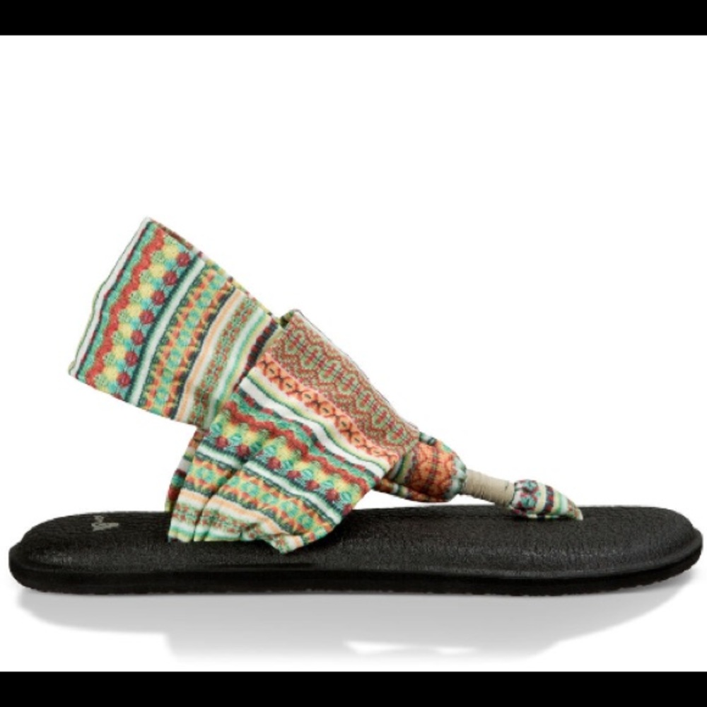 🆕 Sanuk Yoga Sling Back Beach Flip Flops, Size 8